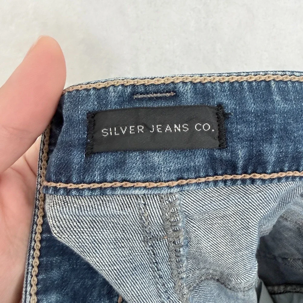 Silver Jeans Co Eddie Jeans 36x30 Blue Straight Leg Whisker Stretch